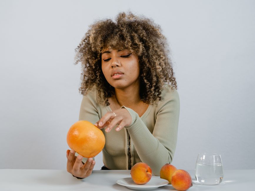 healthy hair foods on table