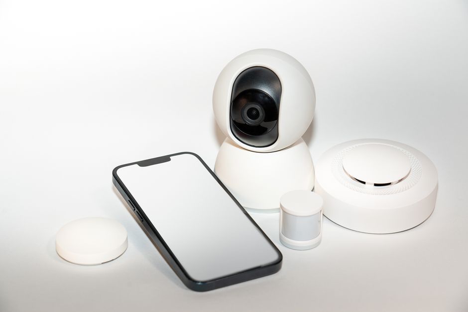 smart home safety sensor device on wall