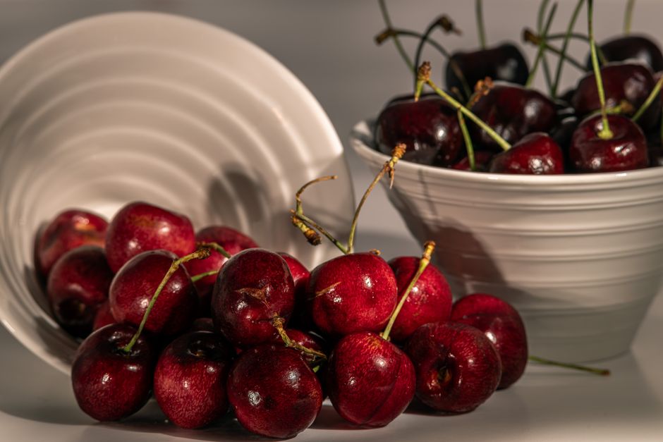 fresh cherries bowl