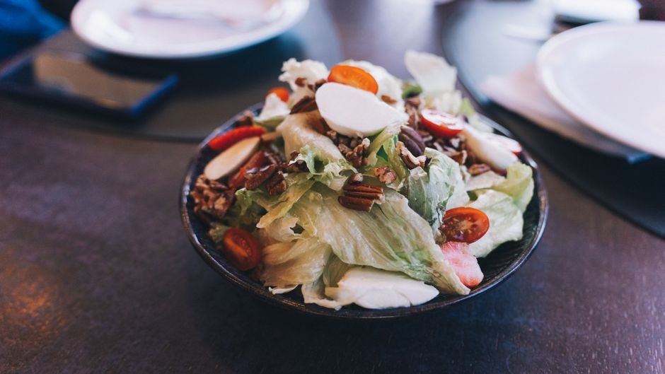 healthy vegetable salad bowl table