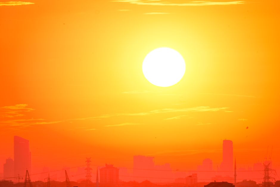 hot summer sun heatwave city