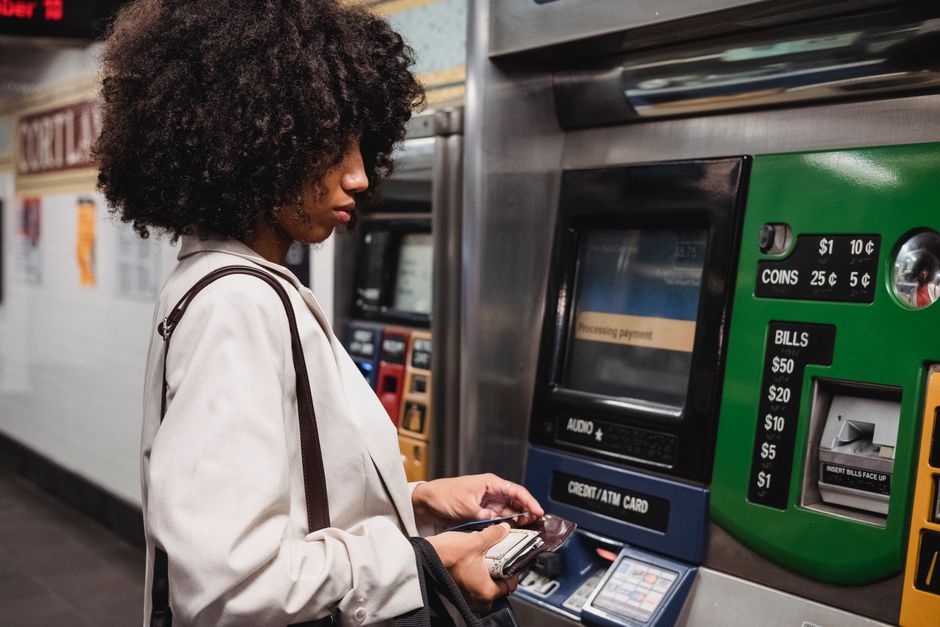 senior using subway transit card Korea