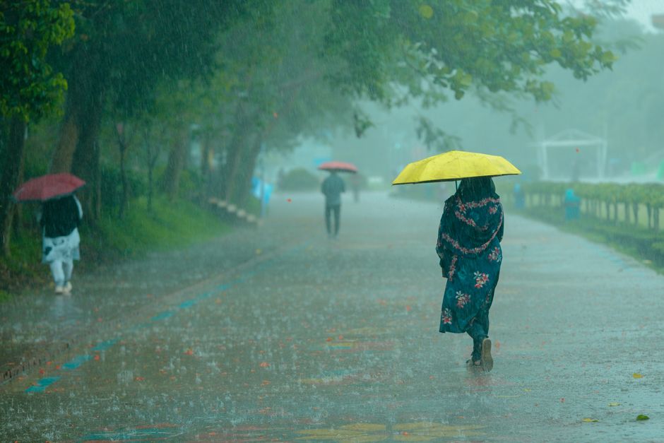 humid summer rainy season street