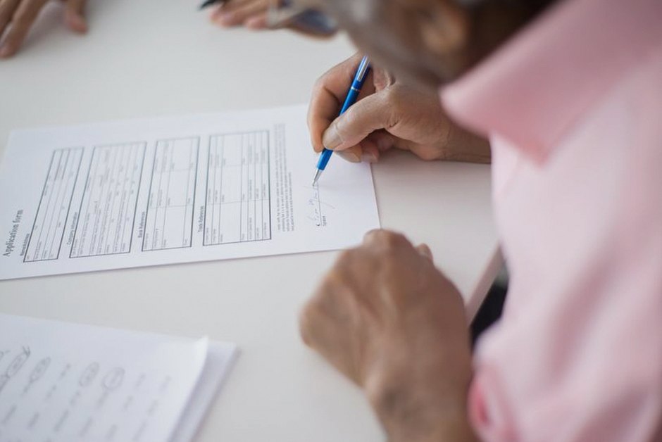 senior housing application document