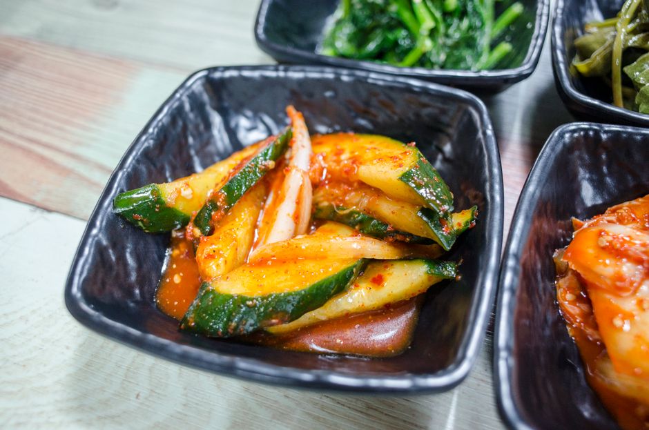 cucumber garnish korean food