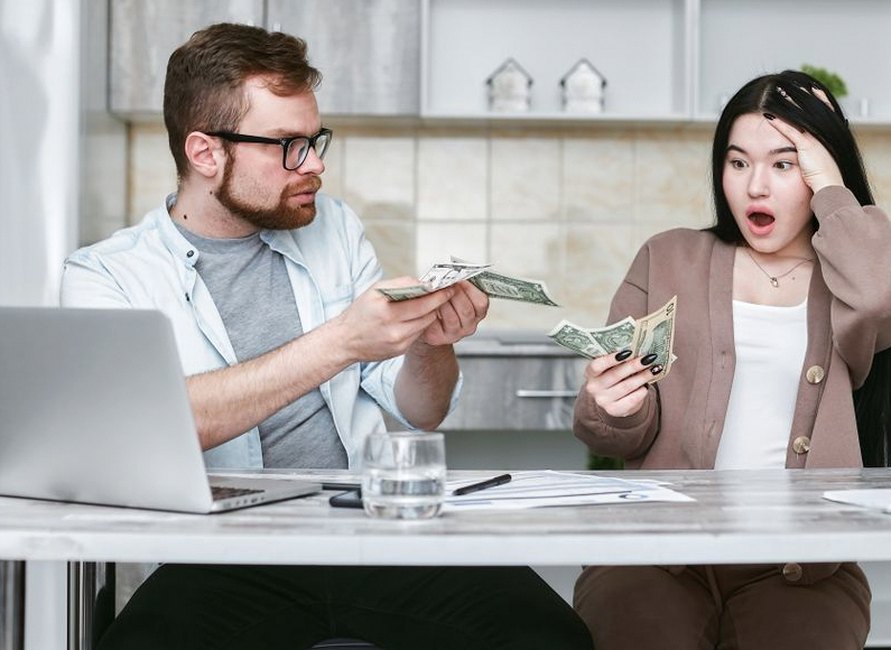 young couple planning finances