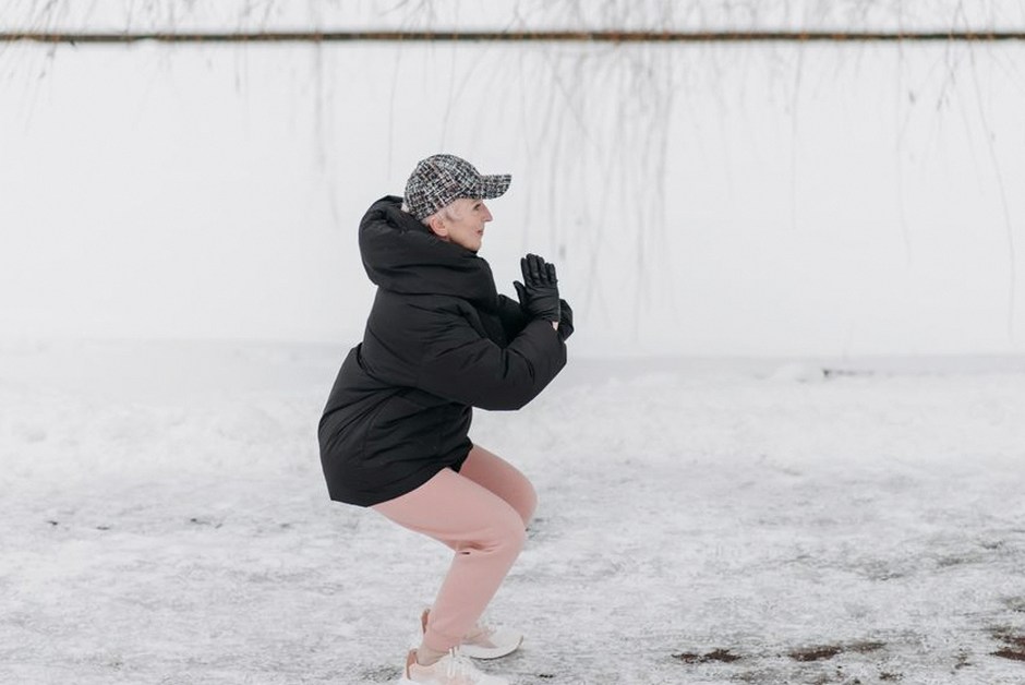 elderly chair squat exercise