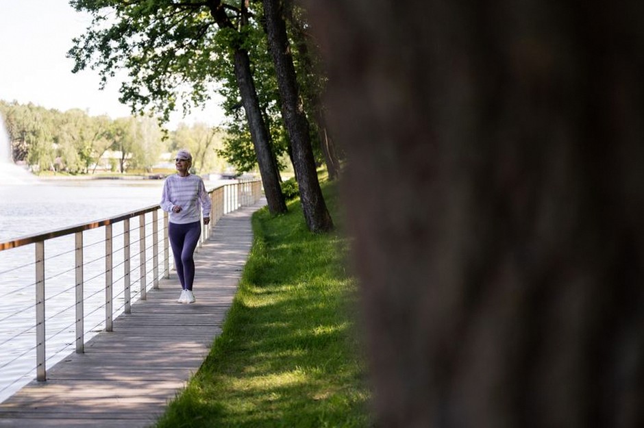 person exercising outdoor walking morning