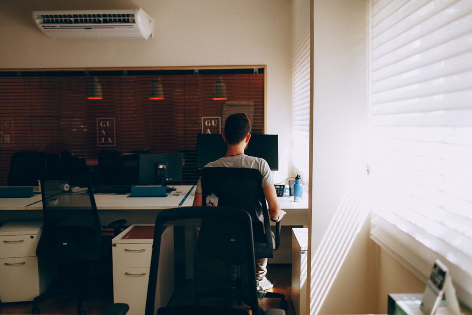person working in air conditioned office