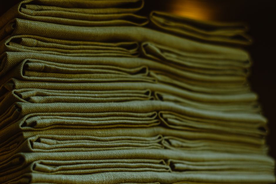 clean folded laundry stack