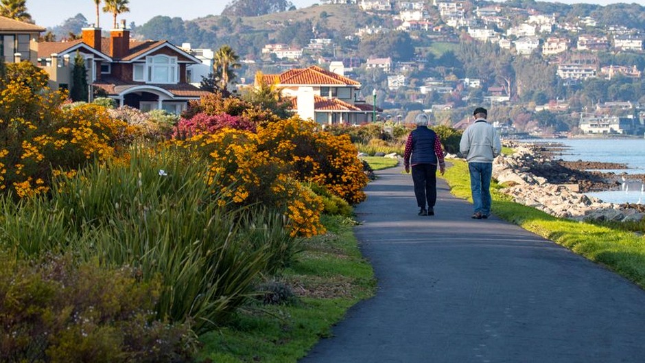senior residence garden walking path