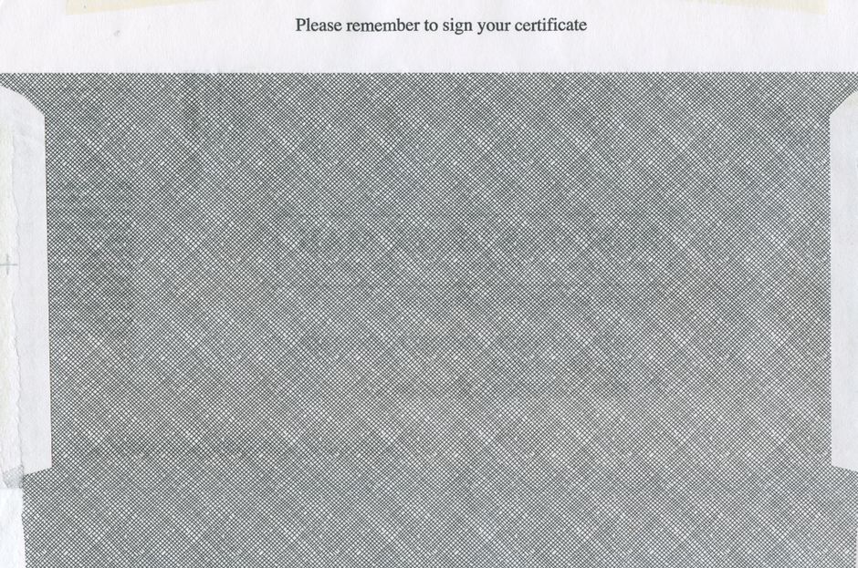 government bond certificate document
