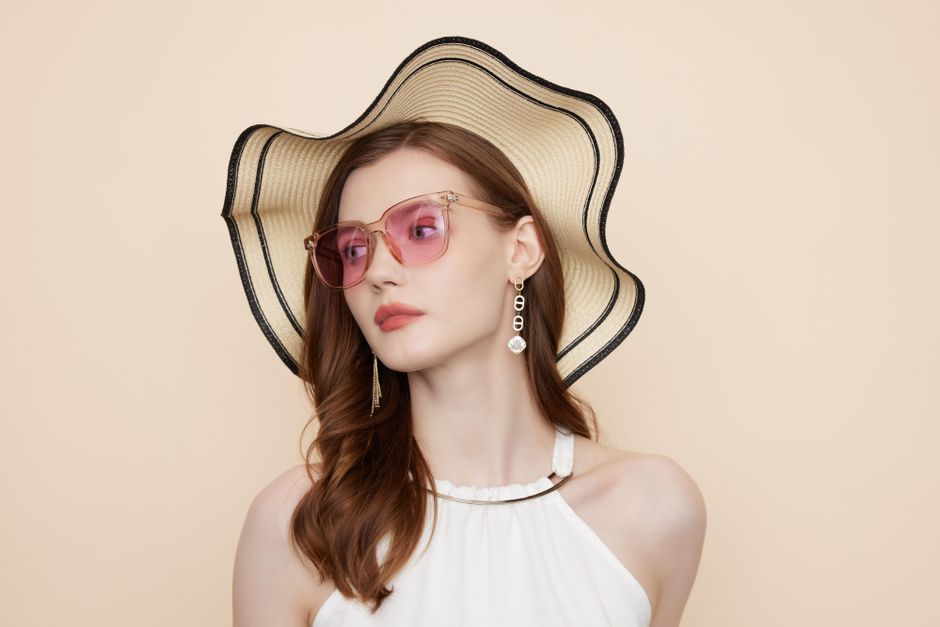 sunglasses and wide brim hat summer