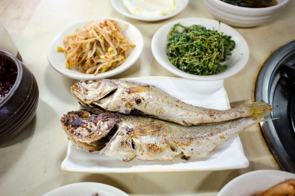 grilled fish and beans korean side dishes