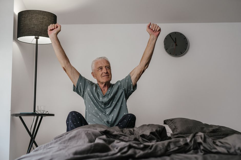 senior morning wake up sunlight