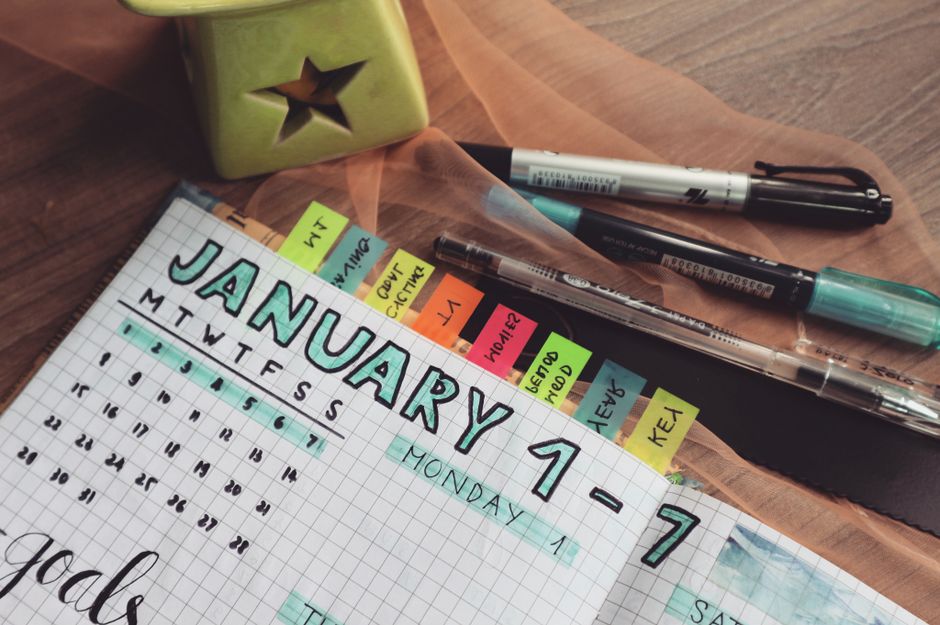weekly exercise plan notebook calendar