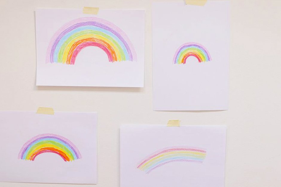 colorful finished artwork display wall