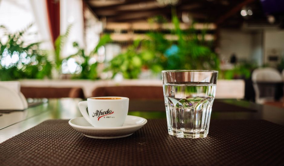 coffee cup and water comparison