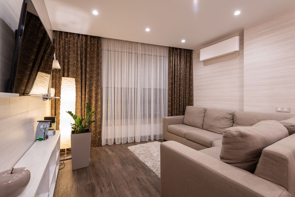 cool living room air conditioner curtains