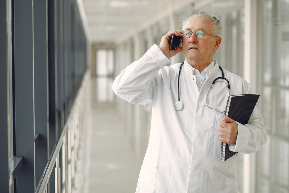 elderly hospital consultation