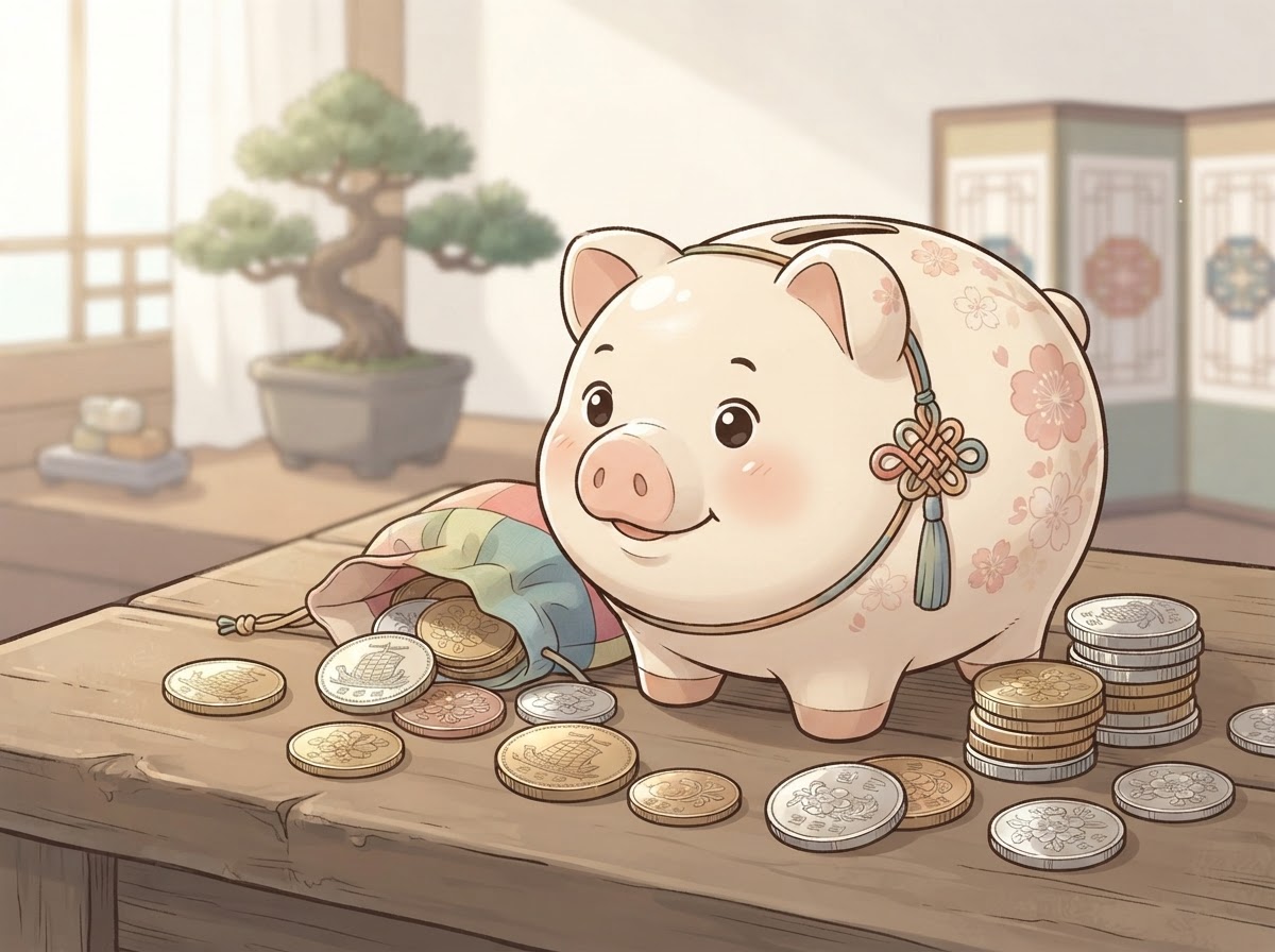 piggy bank coins savings korea