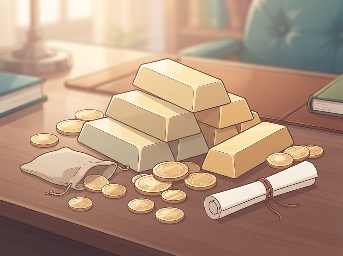 gold bars and coins investment