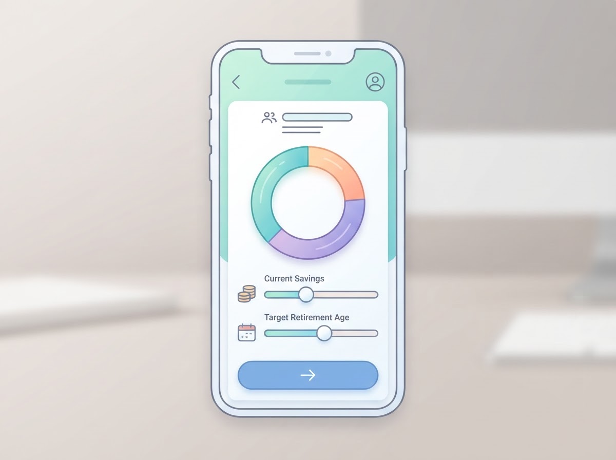 mobile app pension calculator screen