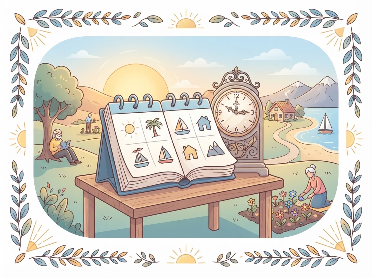 calendar clock retirement planning concept