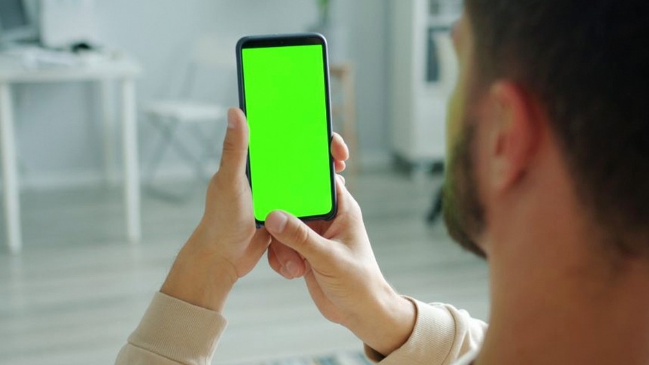 person checking phone banking app