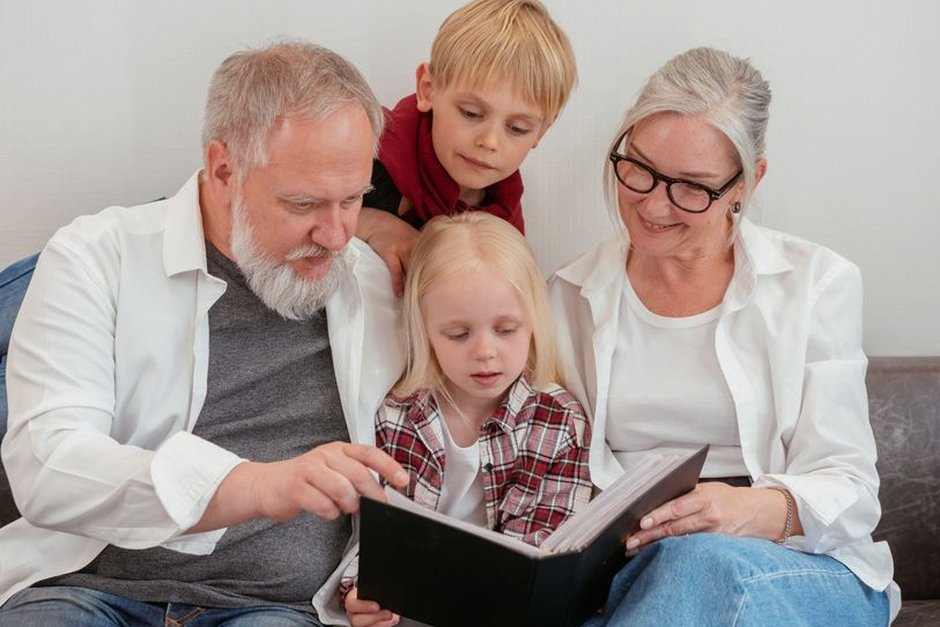 family photo album grandparents grandchildren