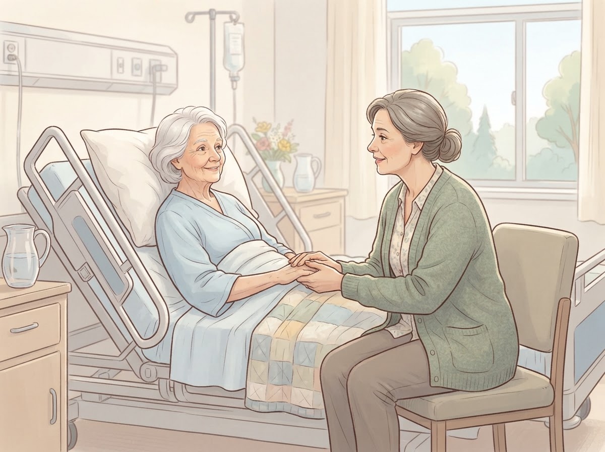 elderly parent hospital bed family caregiver