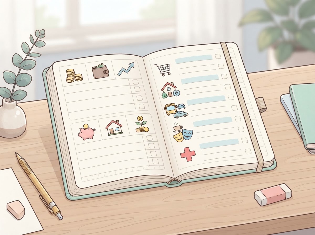 household budget planning notebook