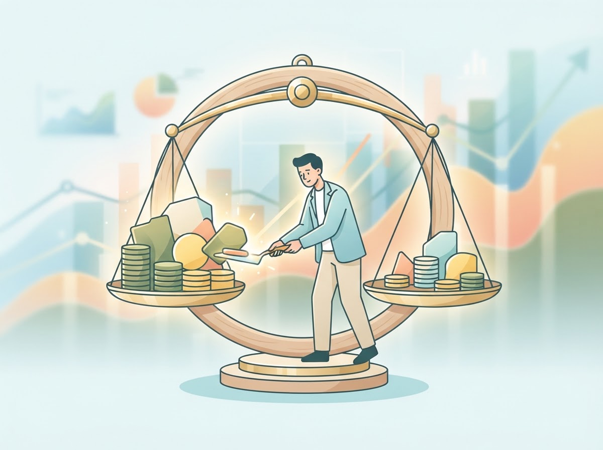 rebalancing investment portfolio concept