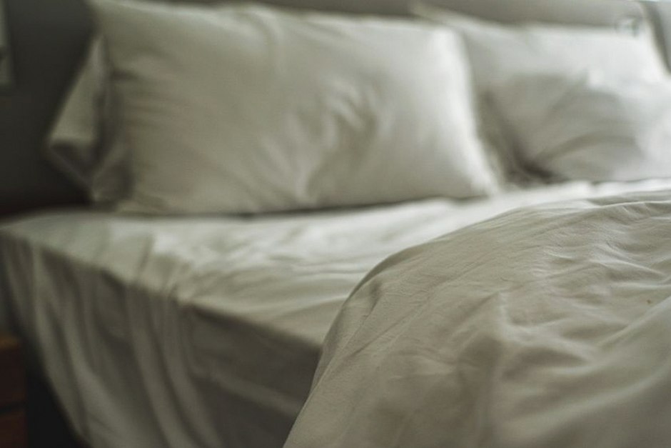 comfortable bed pillow bedroom interior