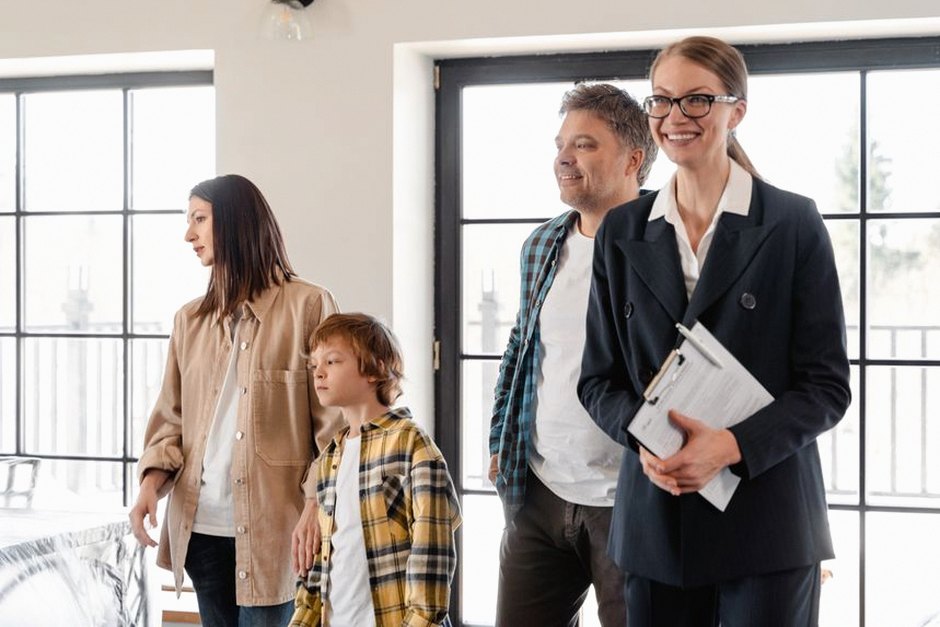 family checking home safety together