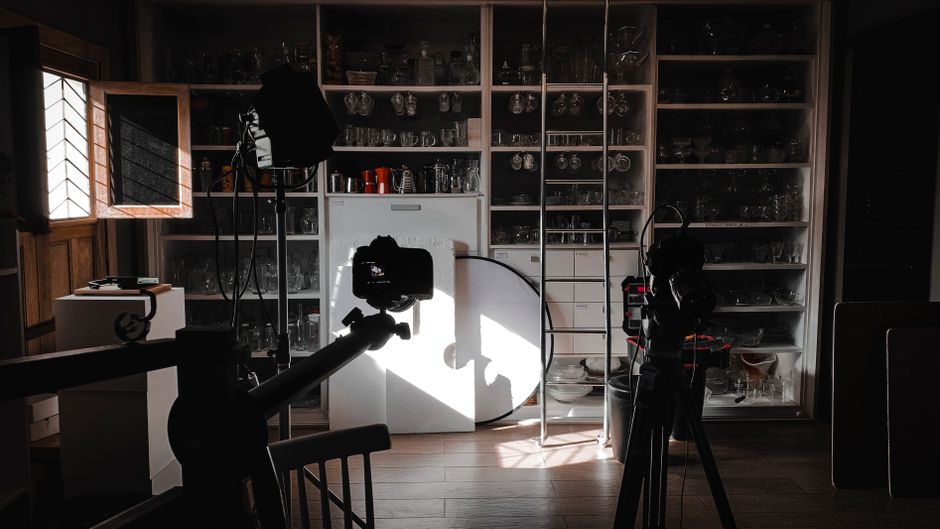 natural light window filming setup