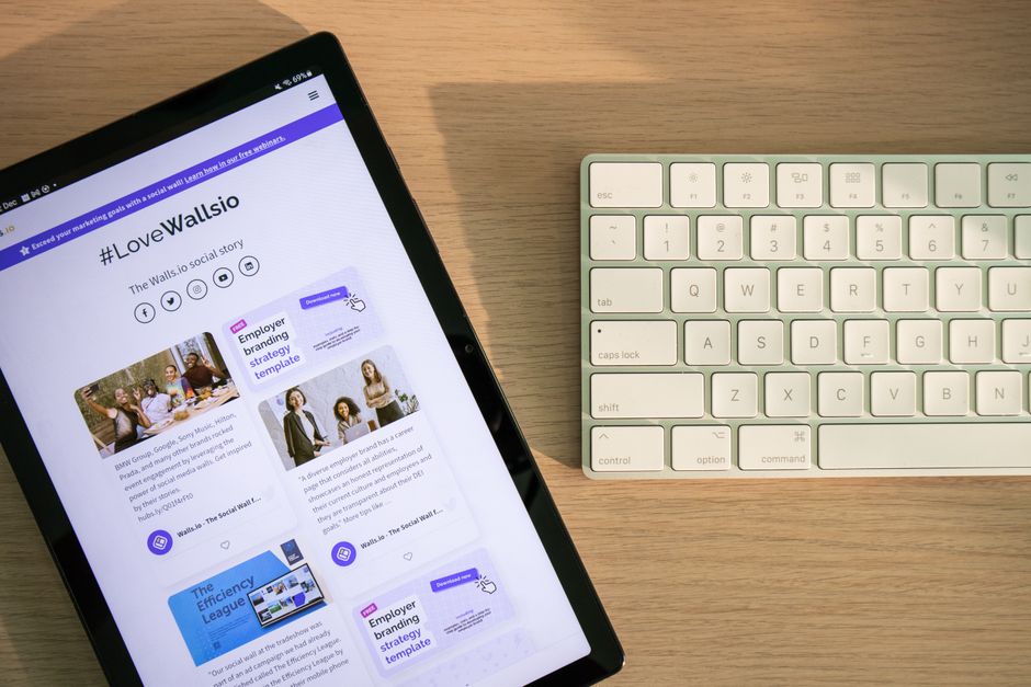 comparing blog platforms on tablet screen