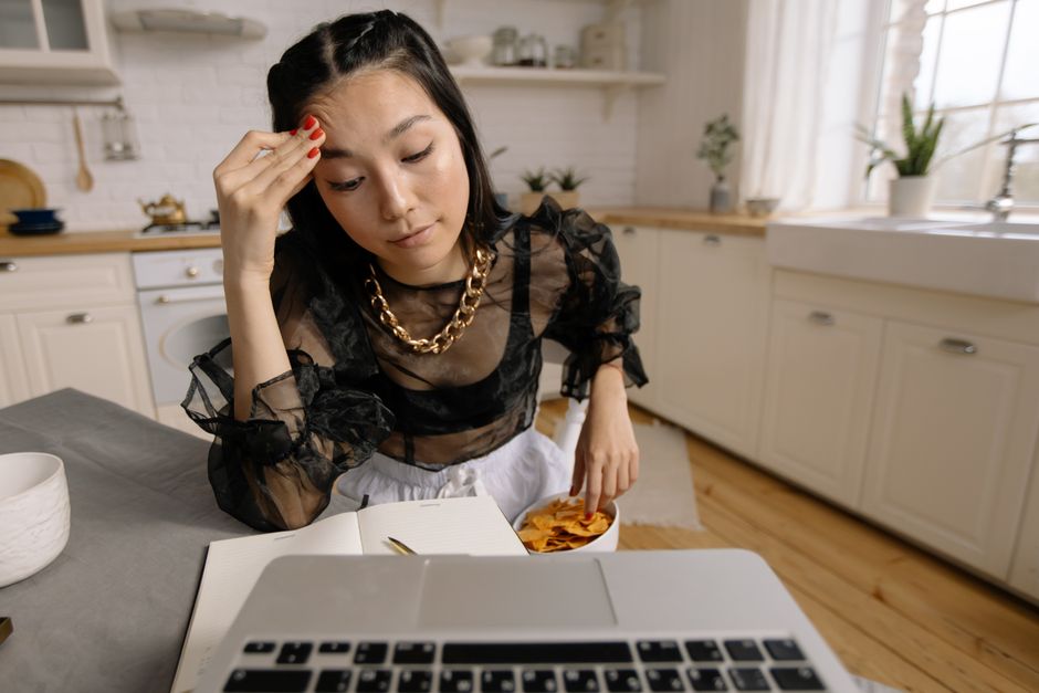 stressed woman holiday cooking tired