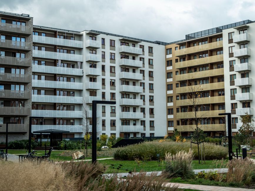 senior housing complex modern city