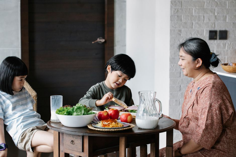 healthy home cooked meal table