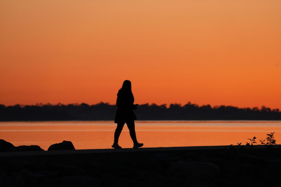 sunset walking home peaceful