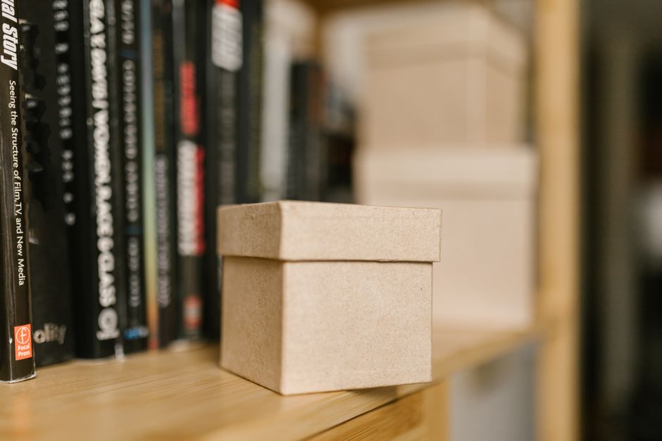 storage boxes organized collection room