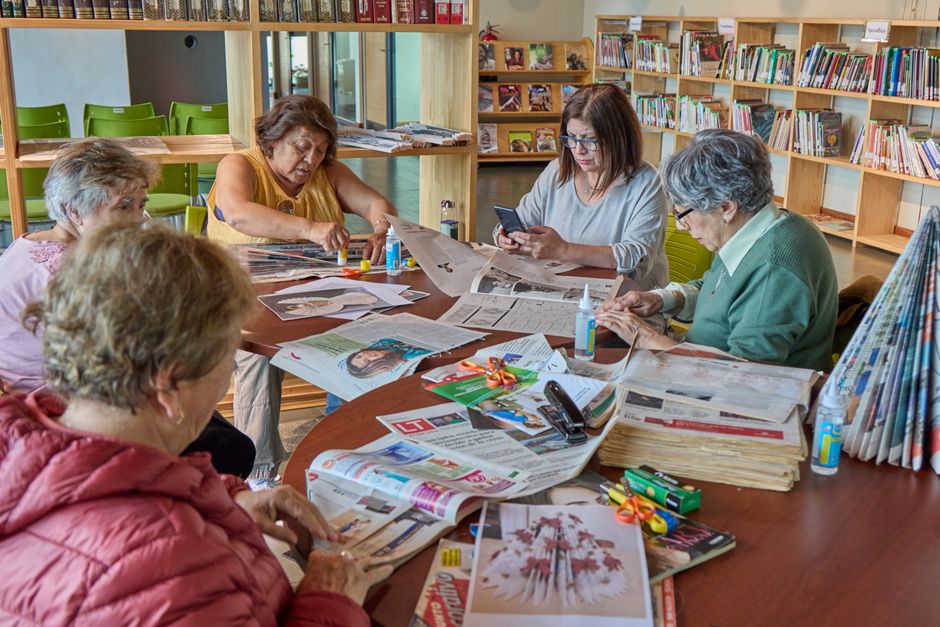 senior community activity group hobby room