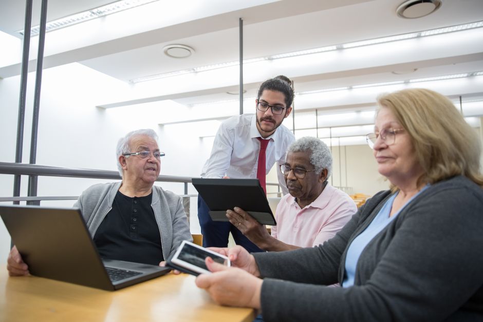 elderly people library workshop