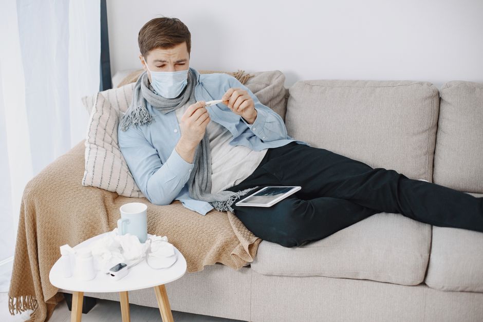 sick person resting home recovery