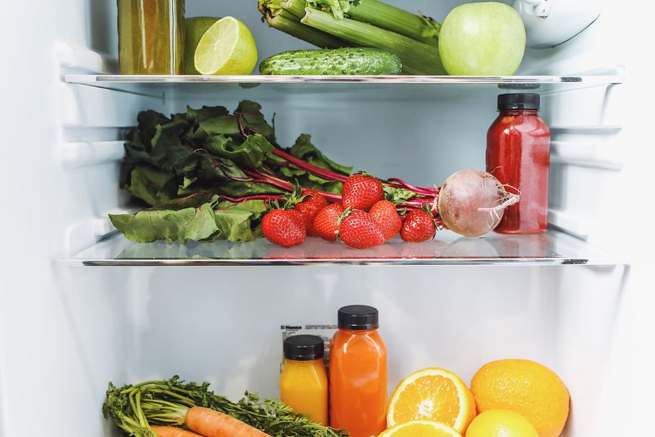 fresh vegetables and fruits refrigerator drawer