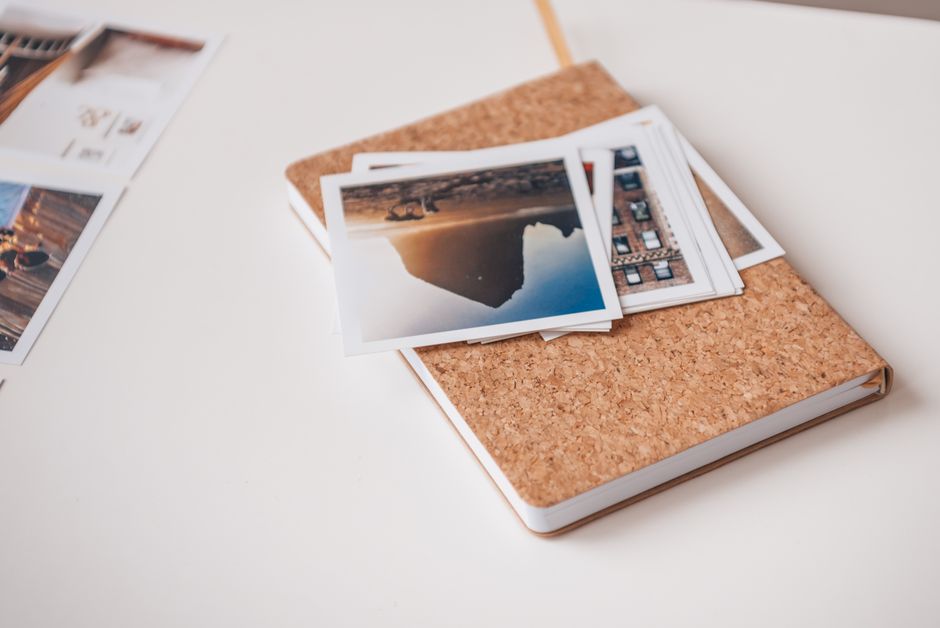 travel journal notebook with photos