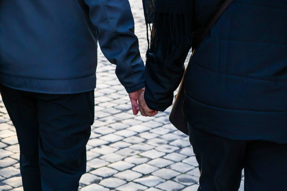 couple walking together outdoors