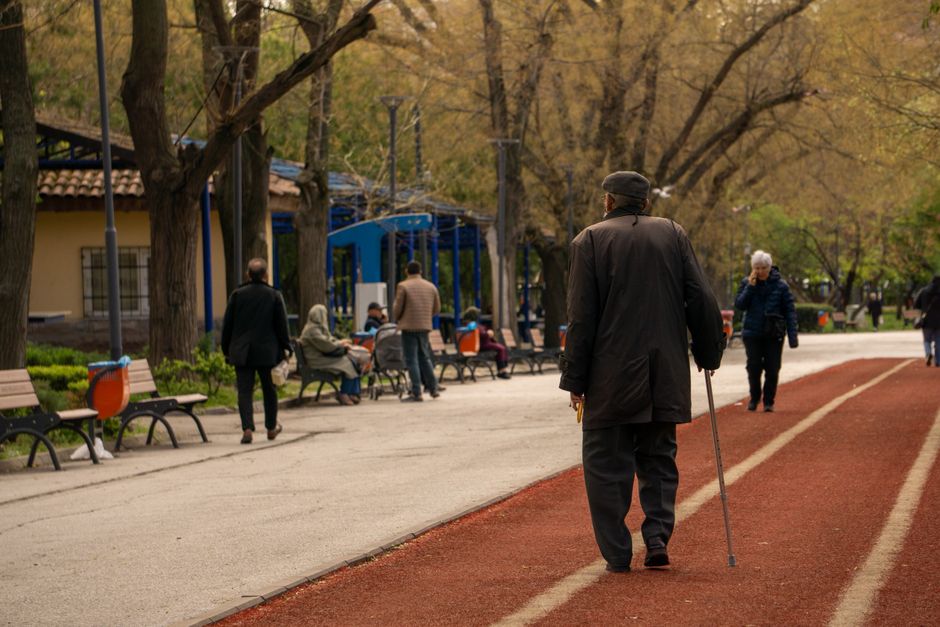 city park elderly people exercising